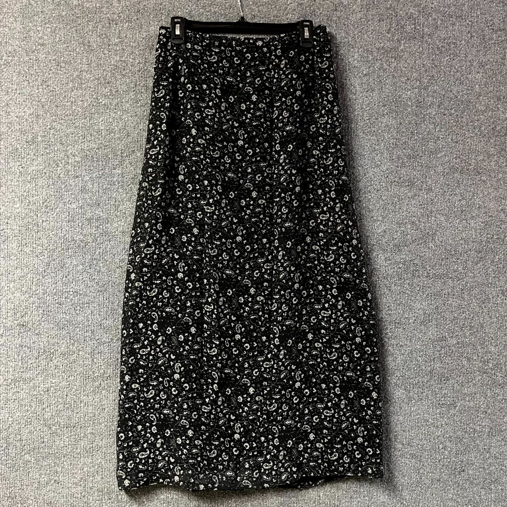 Casual Corner Black and White Floral Maxi Skirt